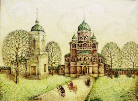 Спасо Бородинский монастырь 2014.х.м. 60х80 г
