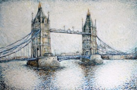 Тауэрский мост в Лондоне, х,м, 60х90, 2011.