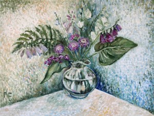 Внимание! Открылась выставка-продажа картин Елены Краснощёковой в Геокафе (Букет-с-наперстянкой) Букет-с-наперстянкой